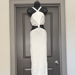 Express Strapless White Knotted Dress